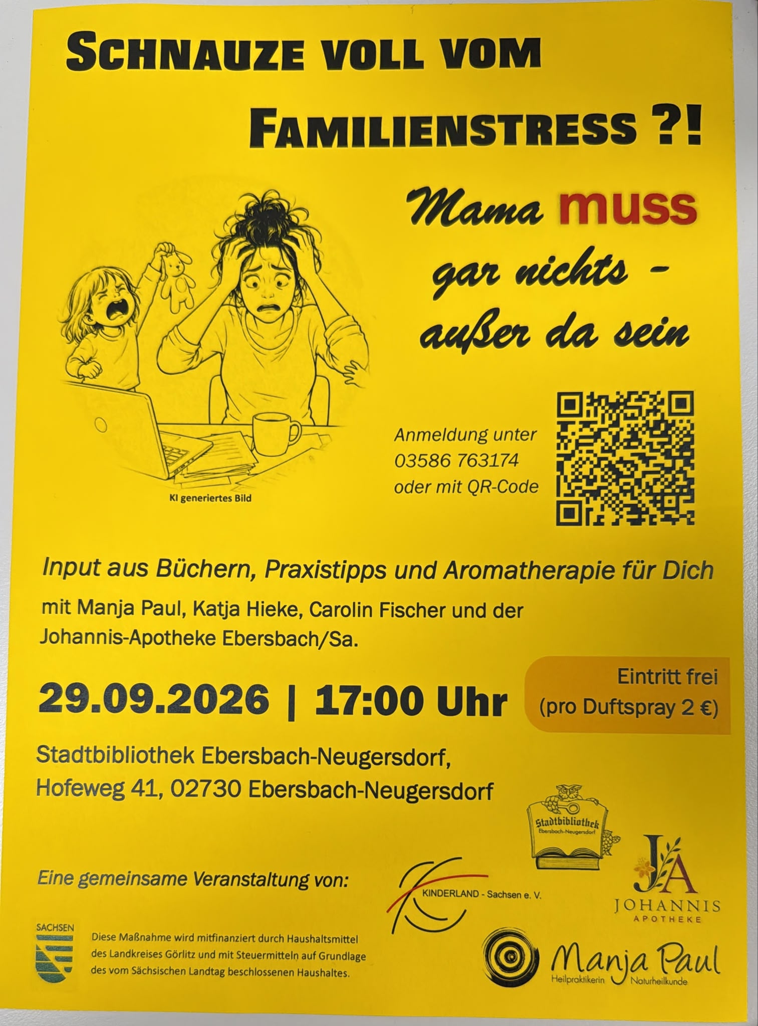 Schnauze voll vom Familienstress?! Mama muss gar nichts- außer da sein.